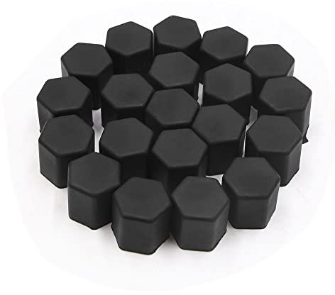 sourcing map 20 stücke 15mm Gummi Auto Rad Reifen Reifen Mutter Schraube Abdeckkappen Nabenschutz Schwarz