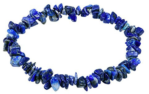 Lebensquelle Plus Lapislazuli Splitterarmband | Handgefertigtes Elastisches Stretch Splitter Armband | Echter natürlicher Edelstein (Lapislazuli)