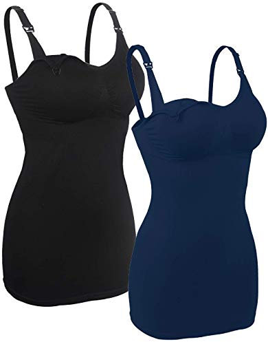 2X Débardeur Allaitement Maternite Femme Bleu Noir Nursing Maternity Bra,L