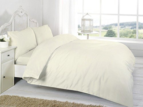 Comfort Collections Egyptian Parcel Hotel Quality T200 Thread Count Duvet Cover Set With Pillowcase Cream Double 200cm x 200cm Approx Only