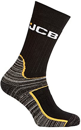 JCB - 1er Pack Herren Arbeitssocken Gegen Schweißfüße | Sommer Atmungsaktiv Socken für Schweissfüsse (43-46, Schwarz)