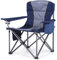 ALPHA CAMP Oversized Camping Folding Chair Heavy Duty Camping Chair Support 450 LBS Padded Camp Chairs for Adults with Carry Bag and Cooler Bag Portable for Outdoor,Blue