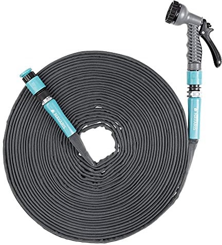 Navaris Manguera de jardín Flexible - Kit de Manguera 22.5 M con 1x aspersor y 2X Adaptador para Grifo - Riego de Agua jardinería Patio Interior