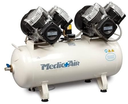 Compresseur à air pour dentiste et laboratoires 2x3CV 2x2,2kW 400V Triphasé 90L Med 640-90F-6T Nuair