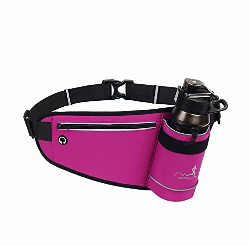 CLAPE Bauchtasche für Trinkflasche Trinkgürtel Langlauf Verstellbarer Laufgürtel mit Aufbewahrungstasche mit Reißverschluss für Sport und Reisen Multifunktionale Lauftasche