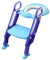 Siège de Toilette pour Enfant de 1 à 7 ans, Siège Toilette avec Marches, Coussin Doux et échelle Antidérapante, Réducteur de Toilette Bébé Pliable et Réglable en Hauteur (bleu + violet)