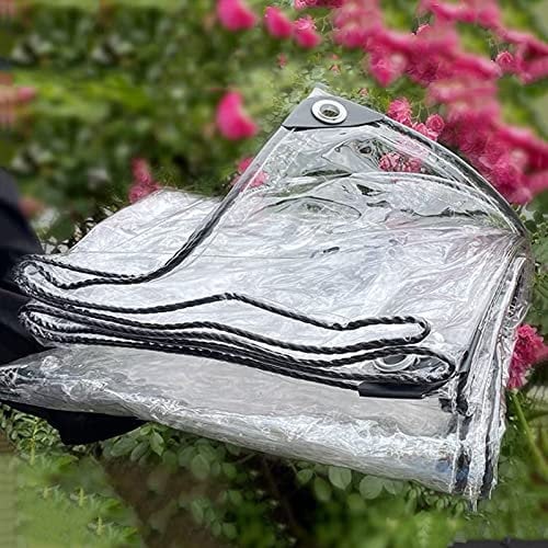 MDCG Transparent Thicken Rain Cloth Keep Warm Sun Protection Dust-proof Soft Glue Plastic All Clear Tarps Tarpaulin (Color : Clear, Size : 0.5mm/1.9mx2m)
