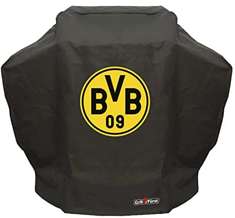 Grillfürst Grill Abdeckhaube BVB Borussia Dortmund - robuste Grill-Abdeckung 138 x 70 x 113 cm, wetterfest und wasserdicht, für Weber Gasgrill Serie Genesis II 200 und Genesis II 300