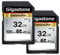 Gigastone - Tarjeta de Memoria SDHC de 32 GB, cámara Pro Serie, Paquete de 2 Tarjetas, Velocidad de hasta 100 MB/s. Compatible con cámara Canon Nikon Sony Videocámara, A1 U1 V10 UHS-I Clase 10 para