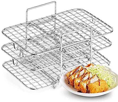Dasing Air Fryer Rack for Ninja Dual Air Fryer 304 Steel Multi-Layer Dehydrator Rack Toast Rack Air Fryer Accessories