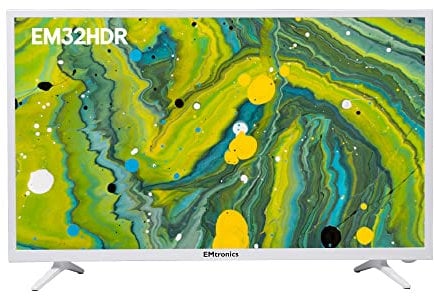 EMtronics EM32HDRW 32 inch HD LED TV with Freeview, HDMI, COAXIAL, AUX, USB Media Player, PVR Recording - White