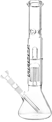 Heisenberg HNBG Beaker Glasbong Beakerbong 8-armigem Tree-Perkolator und Splash Guard, Höhe 44cm, 18.8mm Schliff, Eiskerben