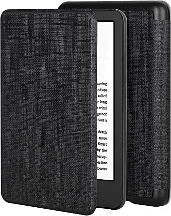 Foluu Schutzhülle für All-New Kindle (2022) 11. Generation 6, schlank leicht intelligente Hülle aus PU-Kunststoff automatische Schlaf-/Wachfunktion magnetisch für All-New Kindle (2022) (Schwarz)