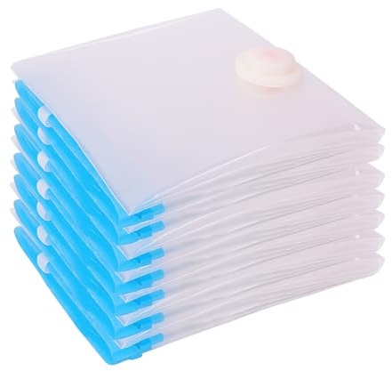 Alivio 8 Piece Vacuum Storage - Space Saving Double Zip Waterproof Bags Space Saver Seal Vacuum Bag, Water Proof Double Zip Seal Bag for Travel & Home Storage (70 x 50cm)