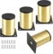 Kyuionty Set of 4 Stainless Steel Furniture Legs 3 Inch / 80 mm, Gold Cabinet Legs Round Kitchen Feet, Metal Replacement Legs for Cabinet Sofa Couch Shelves Table