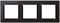 SIMON - Marco Interruptor de Pared, 3 Elementos, Compatible con Mecanismos Simon 10, Apto para Interiores, Fácil de Montar, Compatible con Pulsador, Conmutador y Enchufe Schuko, Color Negro