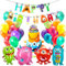 Regendeko Happy Birthday Monster Party Geburtstag Deko Kindergeburtstag Deko Geburstag Tortendeko Girlande Folienballon Party Deko Birthday Decorations