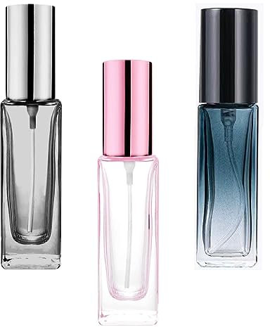 JOCXZI 3 pcs Mini Botella de Perfume de Viaje Vacía-3 Pulverizadores de Botellas de Agua Perfumada Vacíos, Pulverizadores de Perfume de Vidrio Pequeño,Rellenables de Viaje Conjunto de Botellass