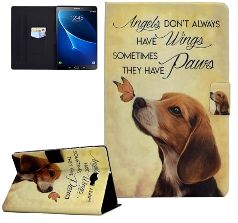 CASAFUNY Custodia per Samsung Galaxy Tab A6 10.1'' 2016 SM-T580/T585 Custodia Protettiva Magnetica Cover con TPU Copertura per Samsung Galaxy Tab A 10.1 2016, Cane giallo