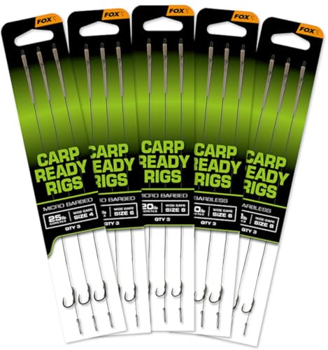 Fox Carp Ready Rigs Wide Gape - 3 Karpfenvorfächer, Größe/Tragkraft:Gr.8 / 20lb