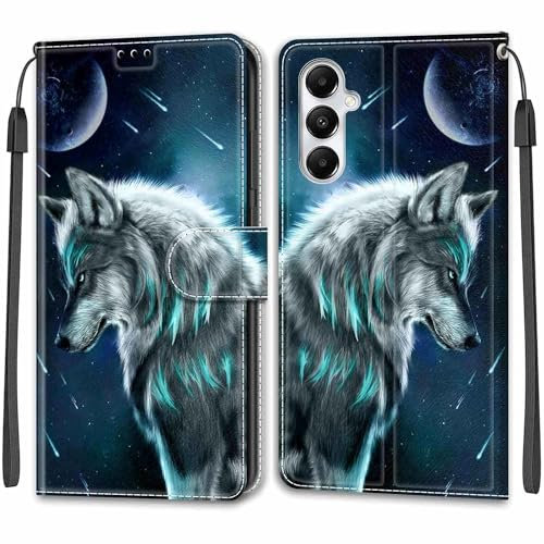 for Samsung Galaxy A05s Case, PU Leather Wallet Book Flip Folio Stand View Cover Pouch Compatible with Samsung A05s Phone Case - Wolf