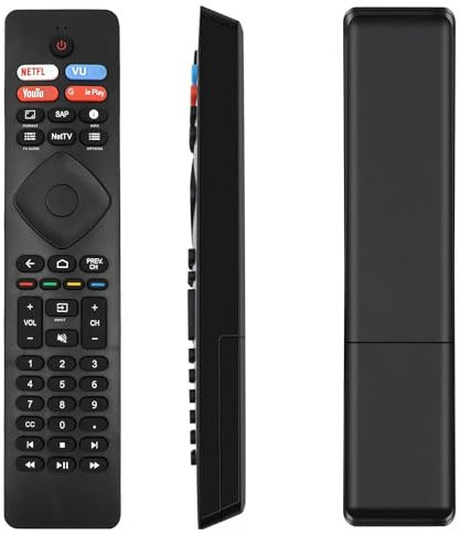 New NH800UP RF402A-V14 RF402AV14 Remote Control Compatible with Philips Android 4K Ultra HD Smart LED TV Replacement Controller with Netflix Vudu YouTube Buttons with Batteries (No Voice Function)