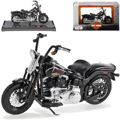 Generisch Harley Davidson 2008 FLSTSB Cross Bones Schwarz 1/18 M*a*i*s*t*o Modell Motorrad