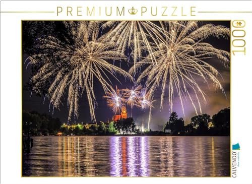 CALVENDO Puzzle Feuerwerk Müritzfest, über Tiefwarensee | 1000 Teile Lege-Größe 64 x 48 cm Foto-Puzzle für glückliche Stunden