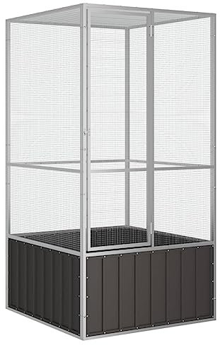 KOIECETA Vogelkäfig Anthrazit 111x107x211,5 cm Verzinkter Stahl
