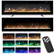 INMOZATA Electric Fire Wall Mounted/Recessed/Freestanding 178cm Electric Fireplace with Remote & Touch Screen Control 9 LED Color Flame Effect, 2 Heat Settings 900W&1800W, Crystal & Log Set