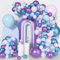 150 Stück Frozen Luftballon Garland Arch Kit Frozen Geburtstagsdeko Mädchen Lila Blau Luftallons Schneeflocke Ballon für Geburtstag Mädchen Party Deko Winter Wonderland Weihnachten