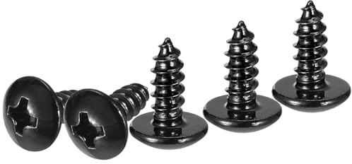 DTGN Viti Autofilettanti A Testa Bombata #6x3/8 - Confezione Da 100 PCS - Per Legno - Acciaio Inossidabile 304 A Testa Bombata Phillips Punta Autofilettante Viti Per Legno - Nero