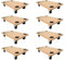 PROREGAL Mega Deal 8X Profi Transportroller mit 4 Rollen | HxBxT 11,5x30x60cm | Traglast 200kg | MDF Holzplatte | Braun | Möbelroller Rollbrett Transporthilfe Rollwagen Roller