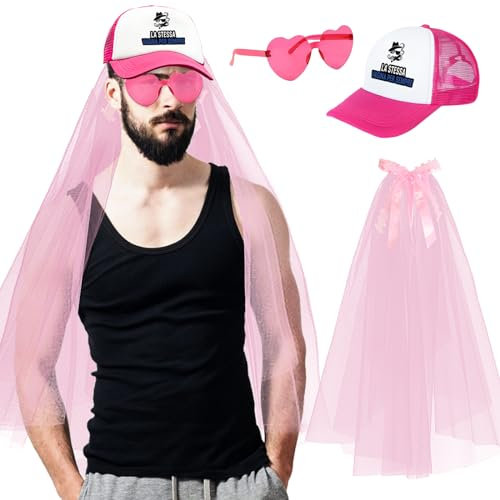 Ulikey Occhiali, Cappello e Velo per Addio al Celibato, Gadget Addio al Celibato Uomo Divertenti, Idee Regalo Addio Celibato per Futuro Sposo, Scherzi per Festa d'Addio al Celibato Matrimonio