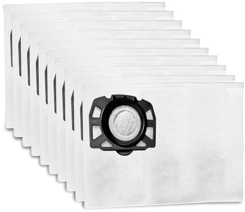 KFI 357 - Paquete de 10 bolsas para aspiradora compatibles con Kärcher WD 2 Plus, WD 3, WD 3, batería KWD 1, KWD 2, KWD 3, MV 3, WD 3.200 a WD 3.800 M, SE 4001, SE 4002, reemplaza la pieza 2.863-314.0