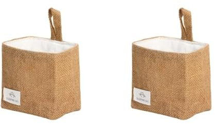 Kleiner Hängekorb aus Baumwolle und Leinen für den Schreibtisch, ideal zum Organisieren von Schlüsseln und anderen Gegenständen. (2)