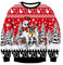Goodstoworld Weihnachtspullover Männer Damen Alpaca Druck Weihnachtsmann Weihnachts Pullover Unisex Strickpullover Neuheit Ugly Strickmuster Partner Pulli XL