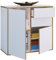 VCM Holz Kommode | Sideboard mit Drehtüren und Schubladen | Büromöbel | H. 74 x B. 80 x T. 33cm - Salia Weiß