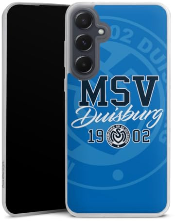 Slim Case kompatibel mit Samsung Galaxy A 55 5G Silikon Handyhülle transparent Hülle extra dünn MSV Duisburg Offizielles Lizenzprodukt Bundesliga