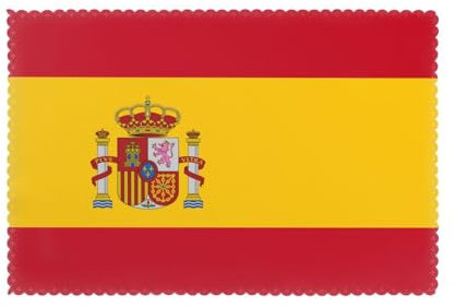 Platzsets mit spanischer Flagge, hitzebeständig, leicht zu reinigen, 45,7 x 30,5 cm, geeignet für Küche, Esszimmer, Tischdekoration, 6 Stück