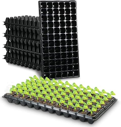 Malloom 1440 Cells Seedling Plug Trays, 20 Pack Plastic Seedling Plant Germination Trays, Reusable Mini Propagator Seed Starter Kit for Garden Indoor Growing Planting, 28 x 53.5 cm