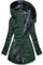 M&Catree Damen Warmer Winter Steppmantel mit Kapuze Wintermantel lang Winterjacke Gefüttert Jacke Übergangsjacke - Dunkelgrün, XL