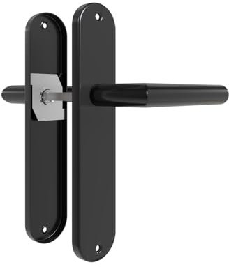 AwmnSrman Türgriffe Innentüren Schwarz Türklinke Türbeschlag Drückergarnitur Zimmertür Garnitur Drückergarnitur ohne Schloss Blinddrücker Set 1er-Set Moderne Edelstahl 240 * 50 mm