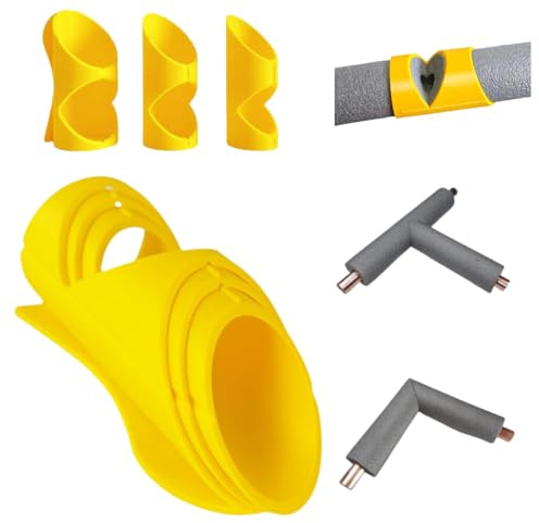 Rohrisolierung Schablone,3 Stück Gehrungslade Rohrisolierung,schaumstoffschneider rohr Rohrverzögerungswerkzeug für Rohrisolierung in,für 15 mm,22 mm,28 mm (gelb)