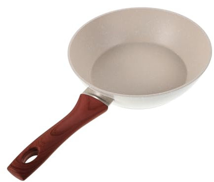 OUNONA Nonstick Cooking Pan Flat Bottom for Even Heating Household Frying Skillet for Eggs and Steaks High Temperature Resistant Kitchen Essential