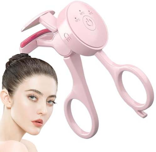 Heat Eyelash Curler, Electric Lash Curling Tool, Pink, White, Violet Fast Heat-Up with 3 Temp Settings for Long-Lasting Curls, Makeup for Girls Abs + Silicone