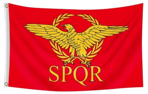 Bandiera SPQR Impero Romano Senato Aquila 150x90 cm con 2 occhielli metallici