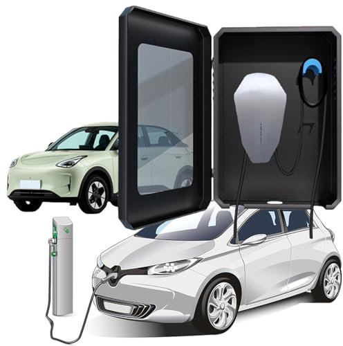 YZRDCXM EV Charger Station Protection Box Combination Lock,Electric Vehicle Charging Case,Wall-Mount Charging Station Box with Charger Port Rain Cover,Outdoor Charger Cover for Accessories