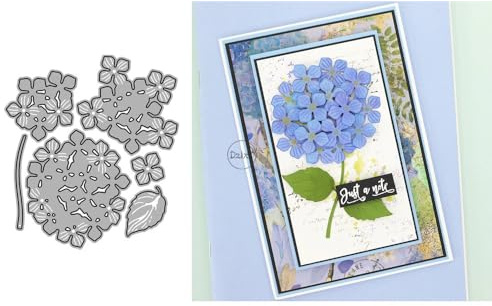 Patchwork Hydrangea Flowers Metal Cutting Dies for Card Making | Embossing Die Cuts Set for DIY Scrapbooking Paper Wedding Album Decor Stencils Supplies Machine Festivals Crafting Templates