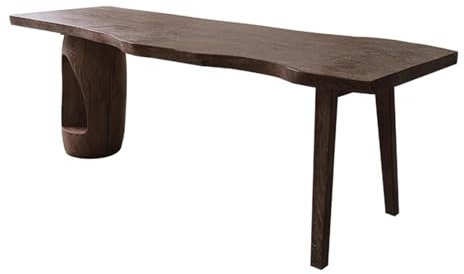 ZZlei2yu-12 Sitz-Steh-Schreibtisch Rechteckiger Schreibtisch aus Eschenholz, Arbeitsplatz, dunkler, geräumiger Konferenztisch Massivholz, Esstisch Arbeitsschreibtisch(S)